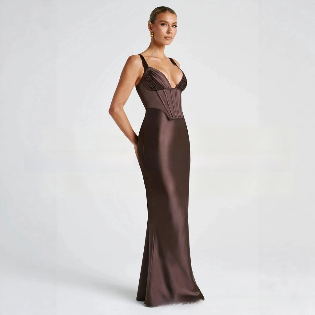 Elegant Strapless Fishtail Evening Gown