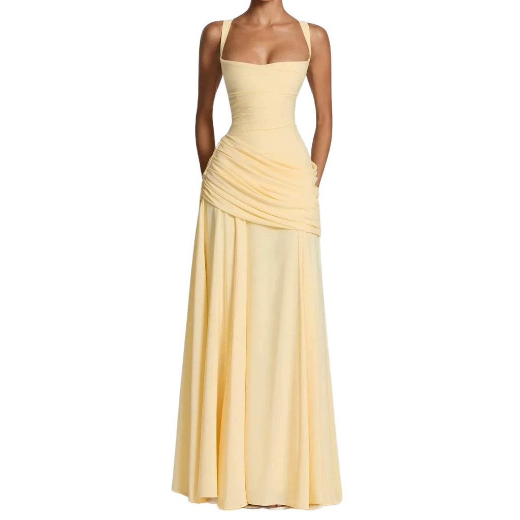 Elegant Backless Chiffon Evening Gown