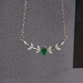 Zircon Branch Necklace with Copper Pendant