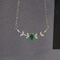 Zircon Branch Necklace with Copper Pendant