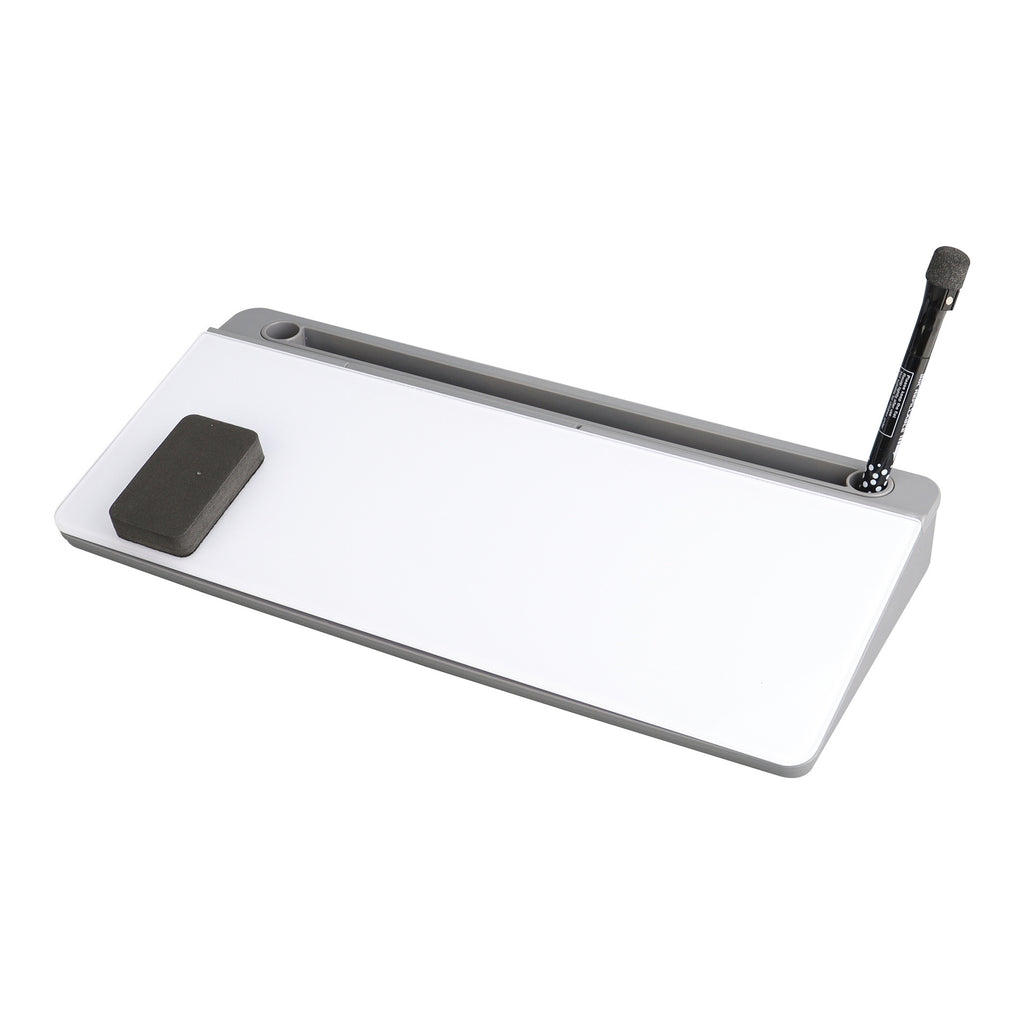 Desktop Glass Whiteboard with Storage
