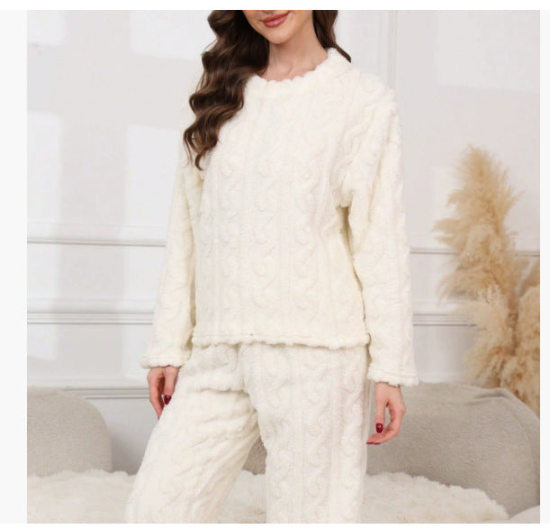 Casual Solid Ribbed Pajamas