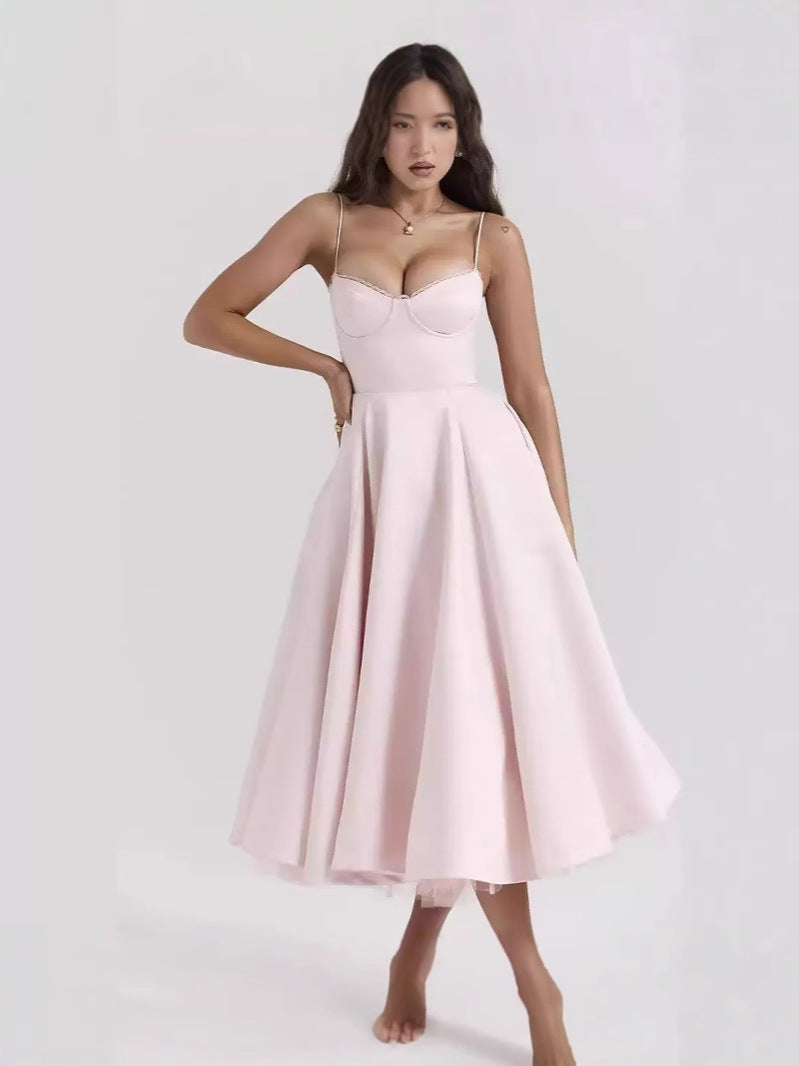 Double Layer V Neck Sleeveless Tutu Dress