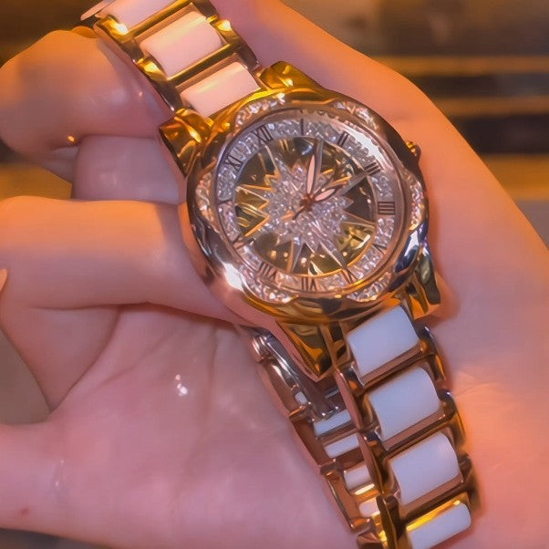 Sunflower Hollow Ceramic Ladies Watch