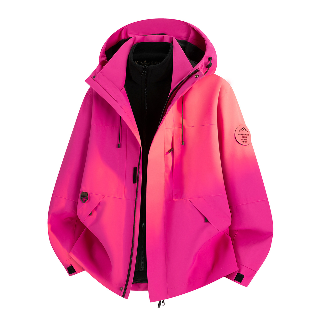 Unisex 3-in-1 Windproof Waterproof Outdoor Hiking Skiing Jacket