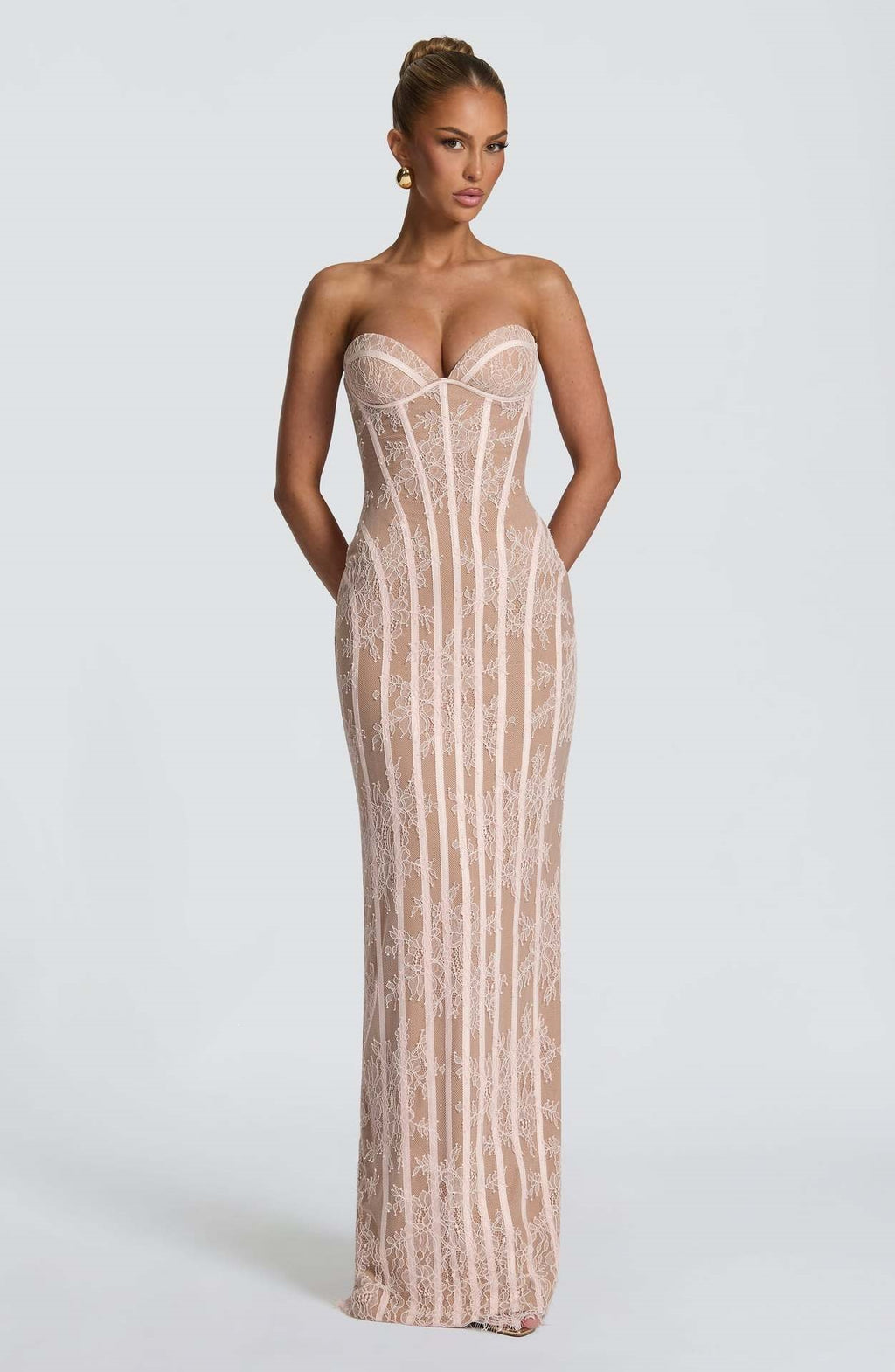 Womens Lace Bodycon Evening Dress