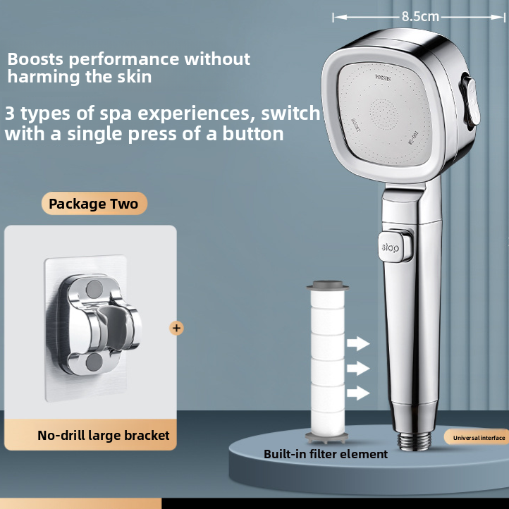 Pressure-enhanced shower head shower faucet set