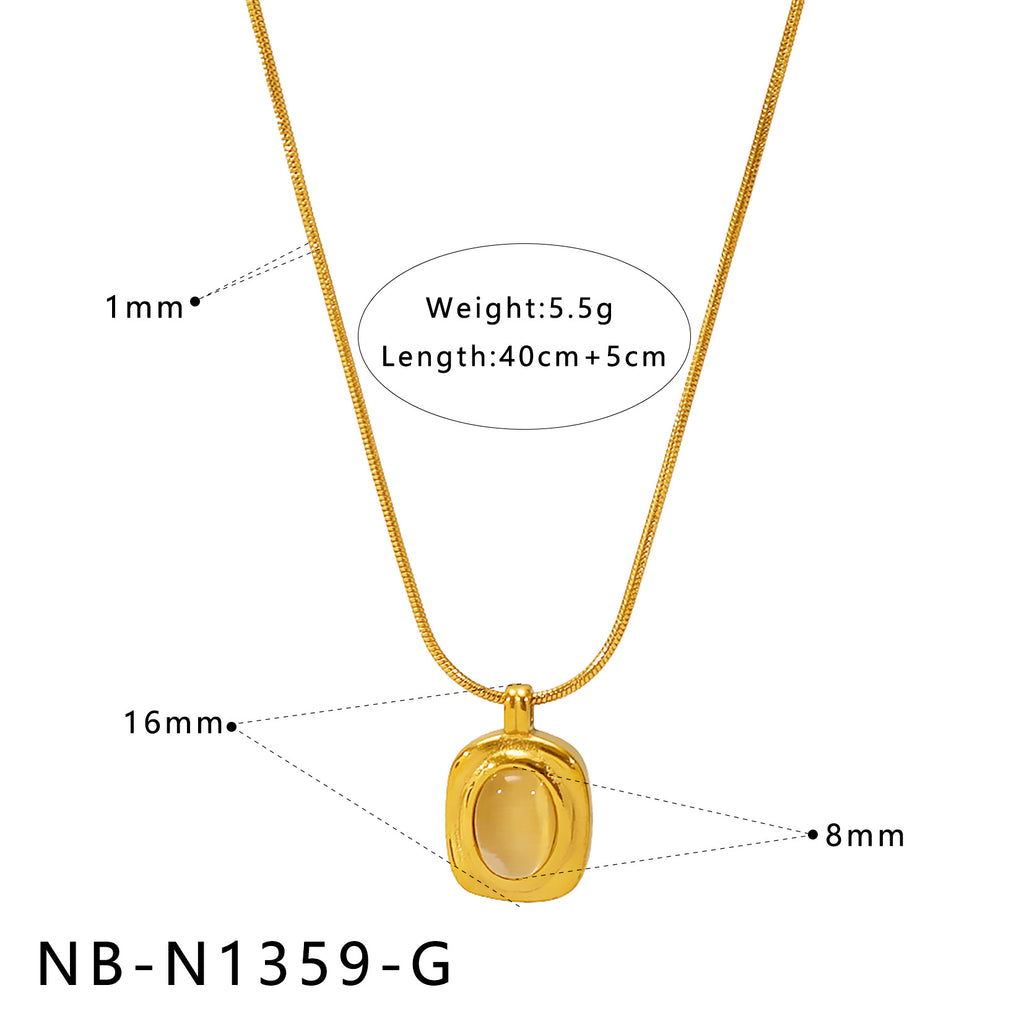 Natural White Mother-Of-Pearl Pendant Necklace