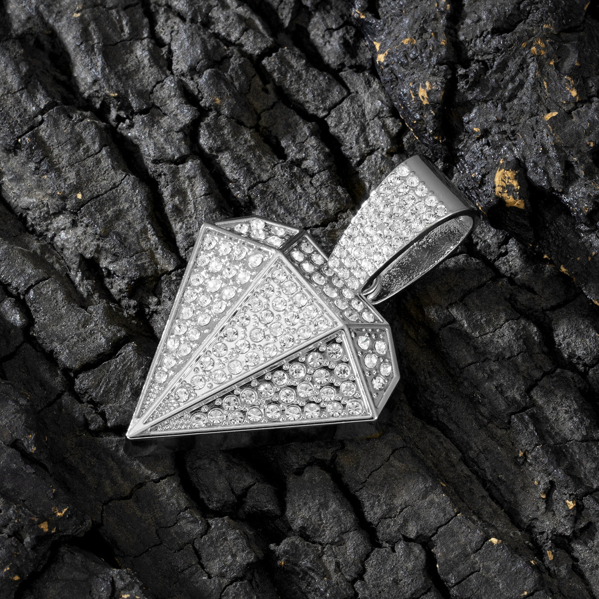 Double Layer Diamond Pendant Necklace