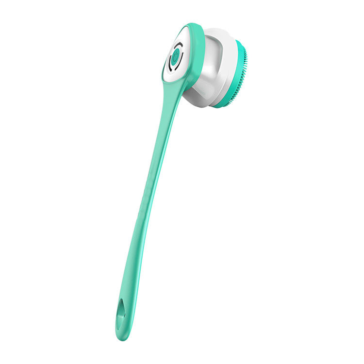 Electric Silicone Bath Brush with Long Handle and Multiple Brush Heads