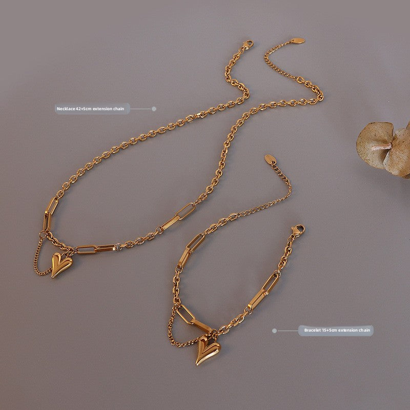 Heart Shape Titanium Steel Necklace