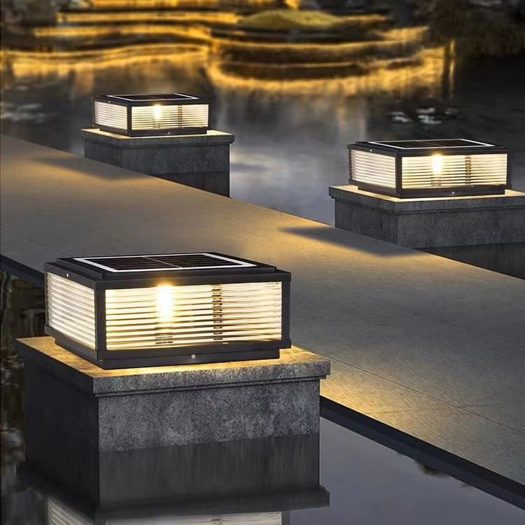 Solar-powered outdoor waterproof post light