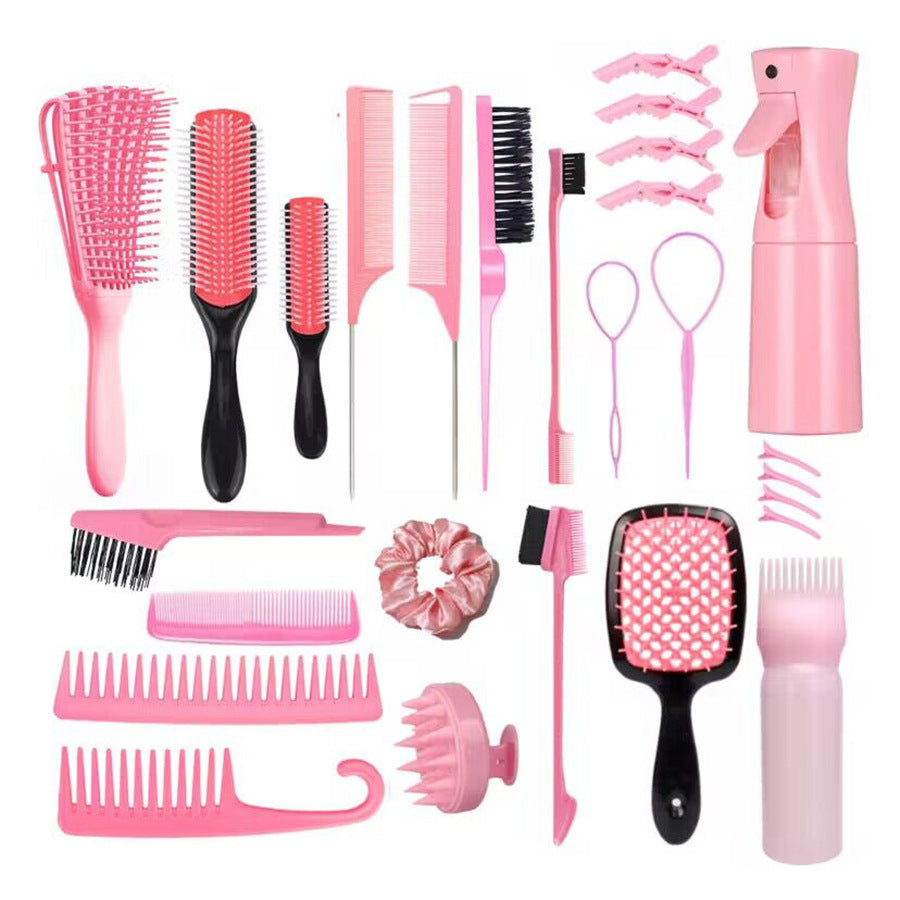 Hair Styling Comb Set with Spray Bottle and Eyebrow Brush