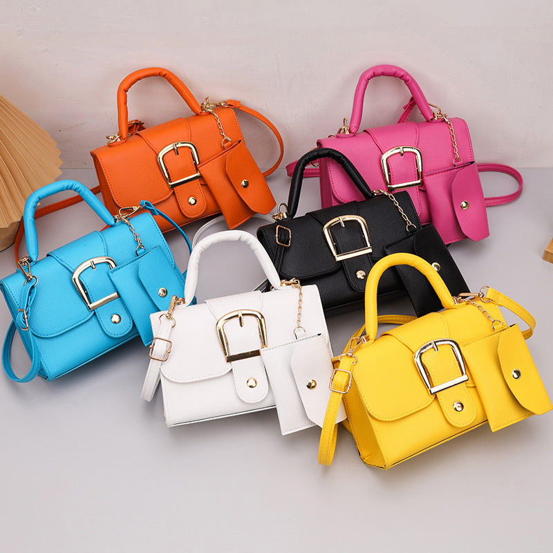Retro Candy Color Square Crossbody Bag