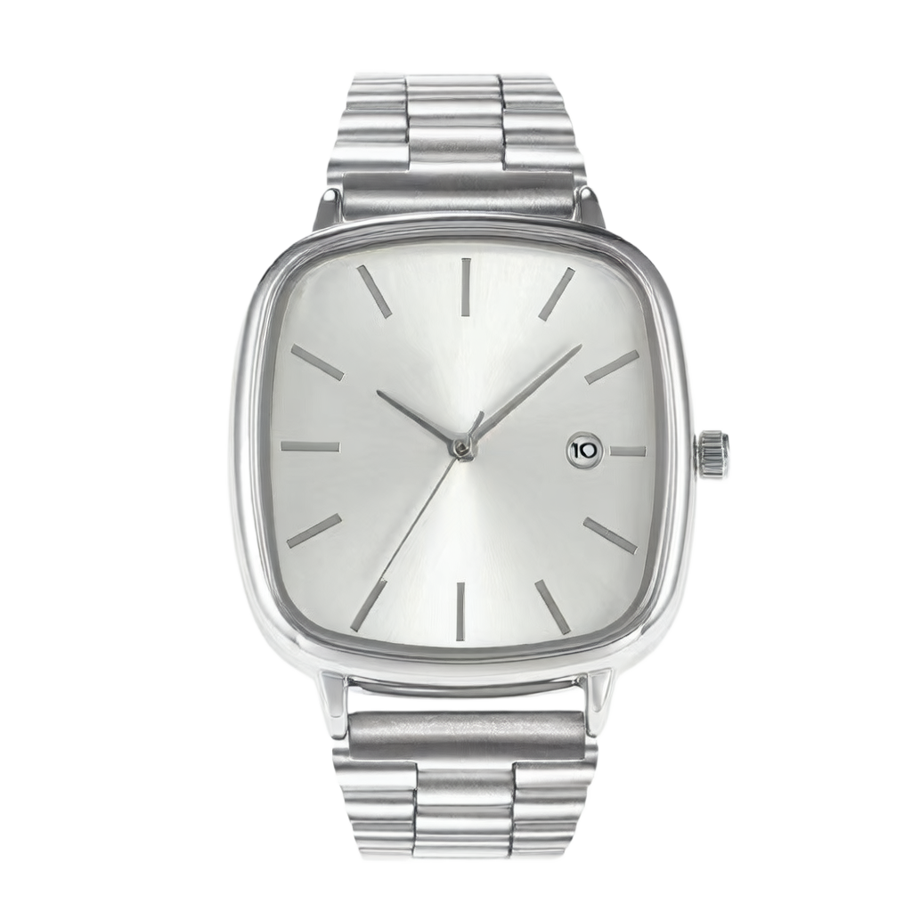 Retro Stainless Steel Square Watch