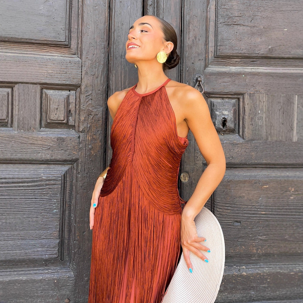 Elegant Halter Neck Long Dress