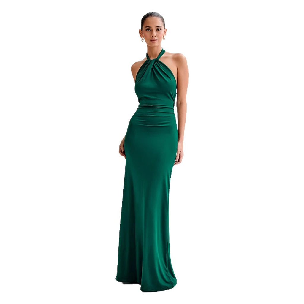 Elegant Halter Neck A-Line Dress