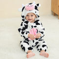 Animal Hooded Flannel Baby Jumpsuit