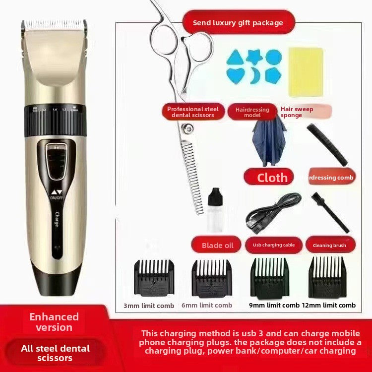 Rechargeable Electric Hair Clipper with Ceramic Blades