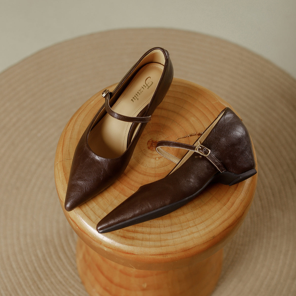 Elegant Pointed Toe Wedge Slip On Shoes