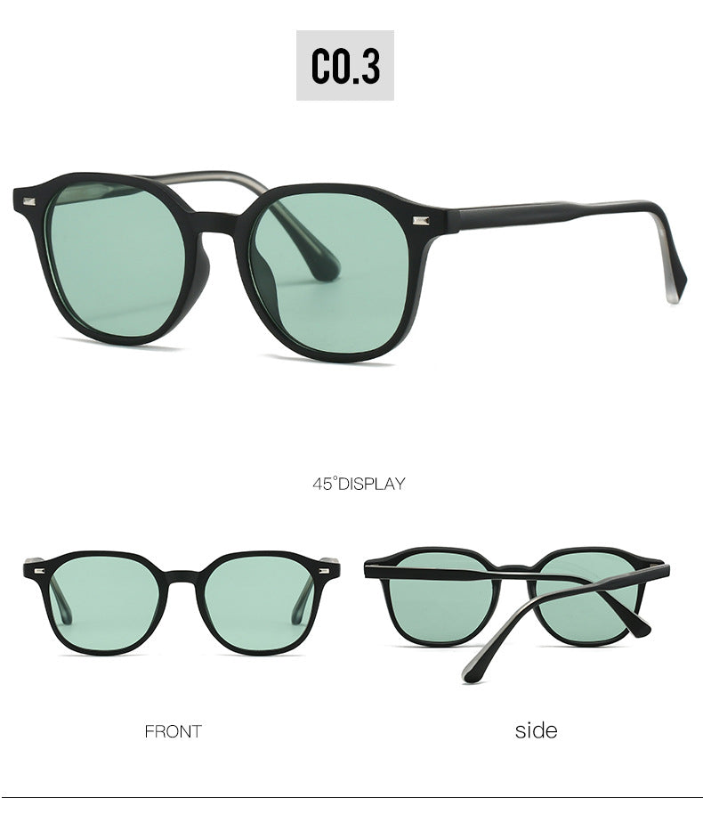 Retro Oval Frame Sunglasses with UV400 Protection