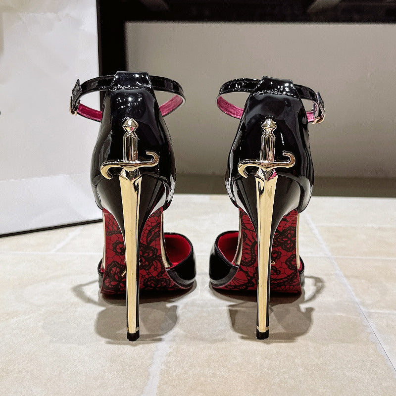 Womens Stiletto High Heels Pointed Toe Red Sole