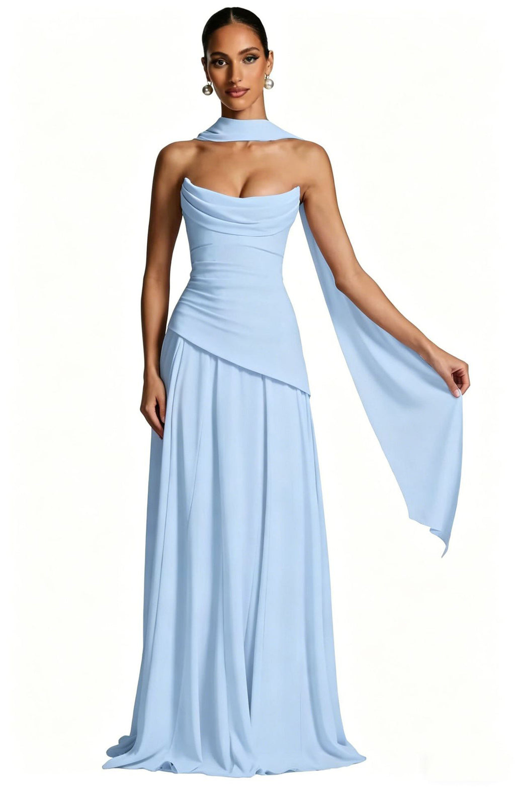 Strappy Slim-Fit Tube Evening Dress