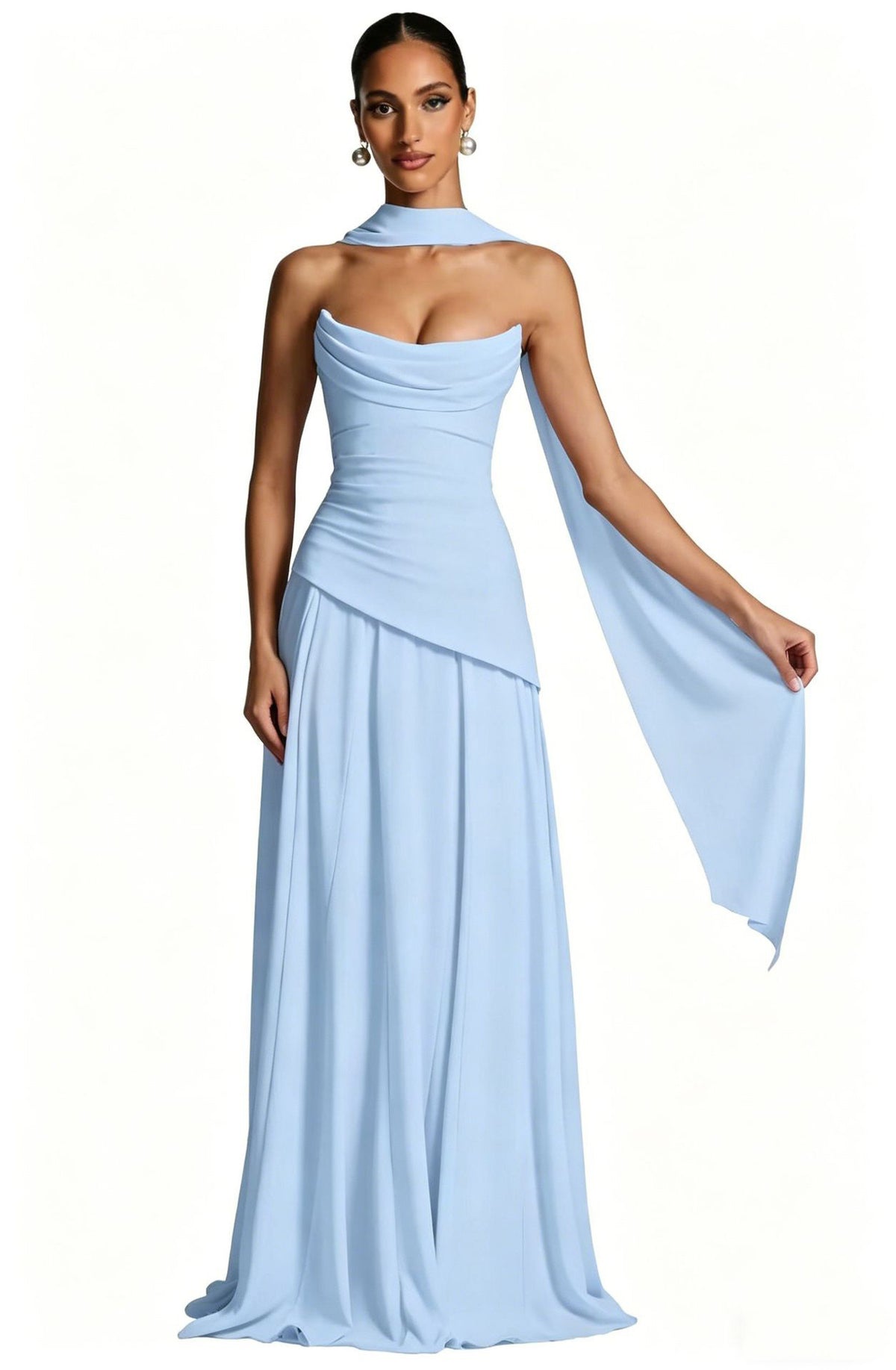 Strappy Slim-Fit Tube Evening Dress