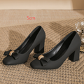 Womens Square Toe Chunky Heel Shoes