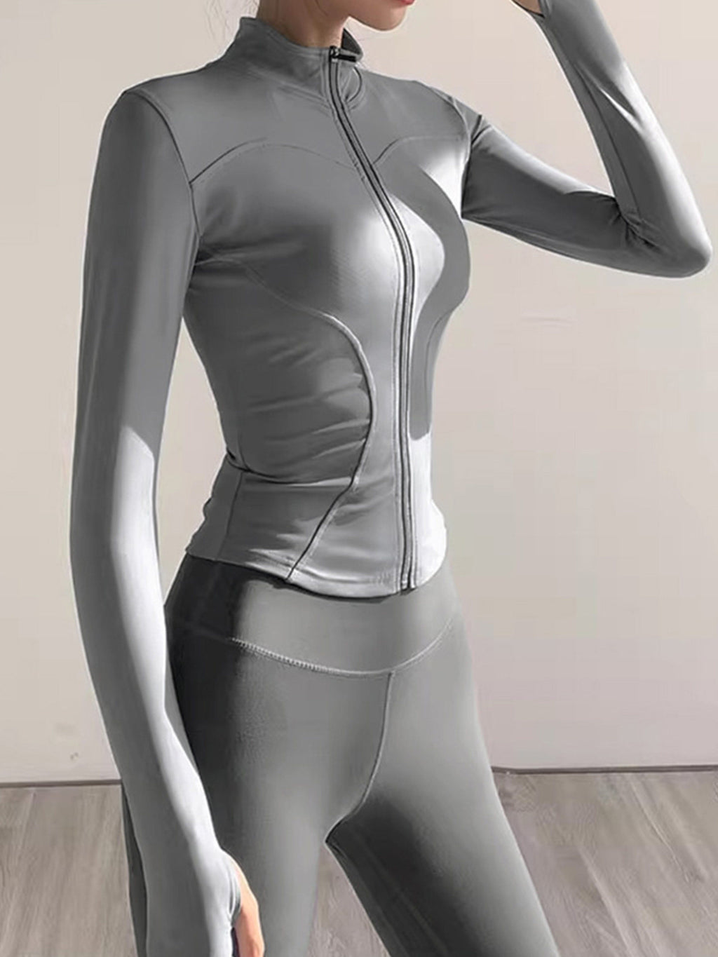 Women's 2-Piece Quick-Dry Long Sleeve Yoga Running Sports Set