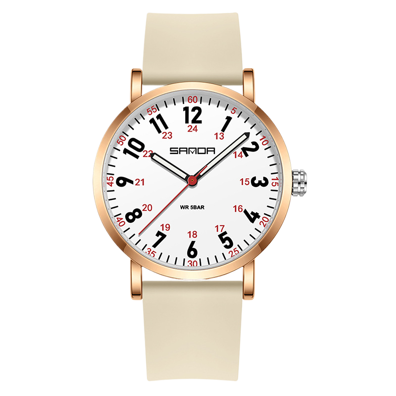 Fashion Quartz Watch with Luminous Dial and Waterproof Design