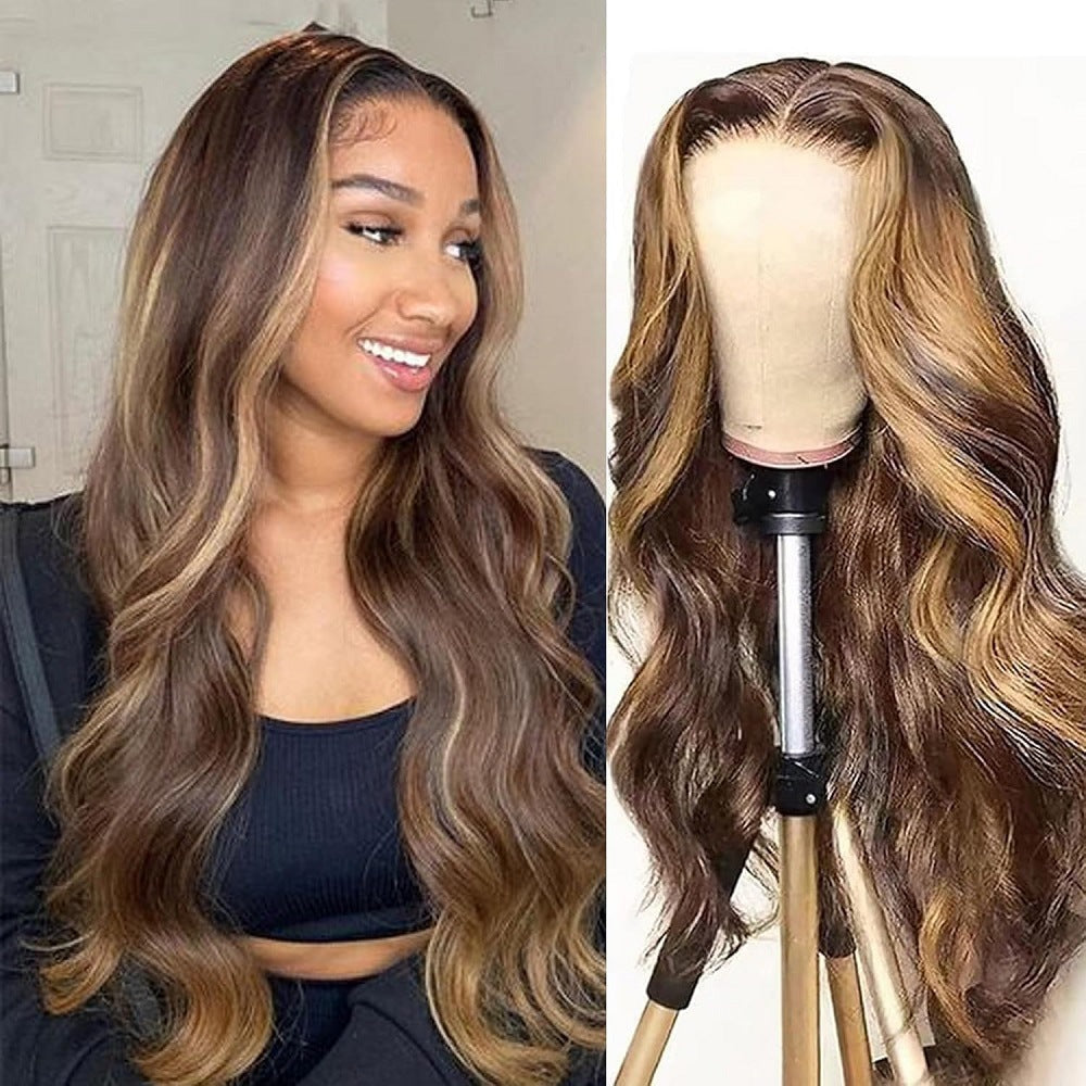 Hand-Crocheted Lace Front Deep Wave Synthetic Wig