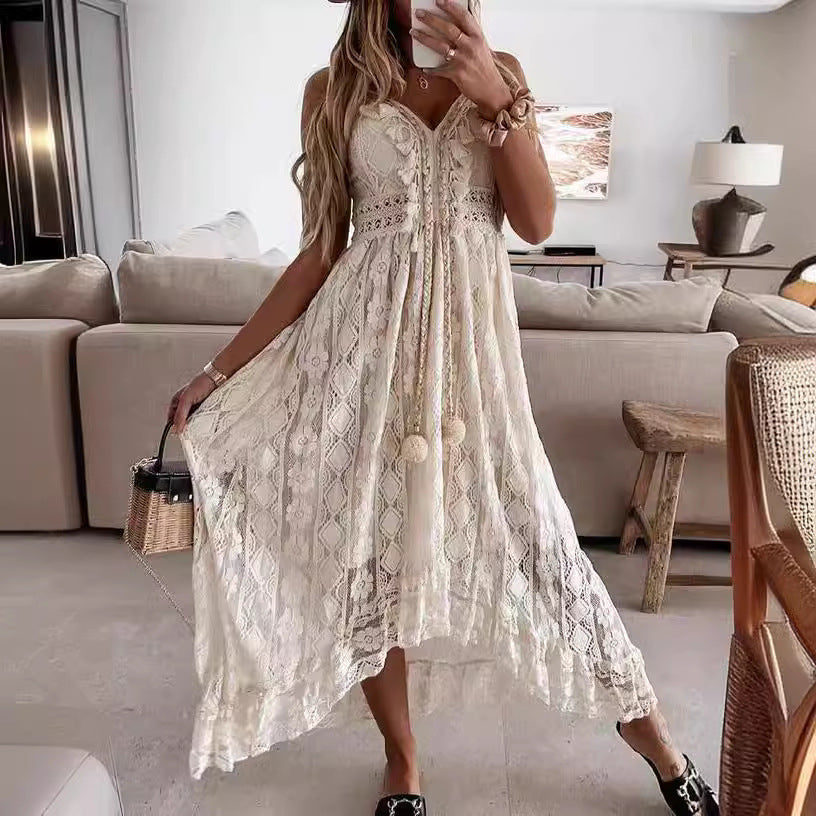 Lace Strap Maxi Dress