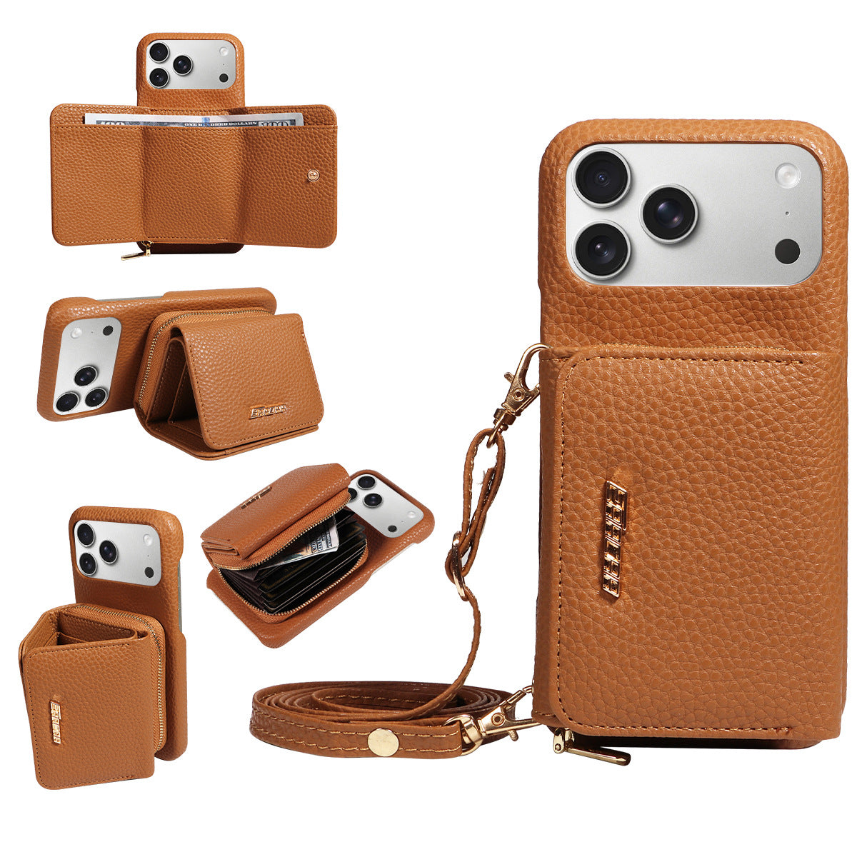Litchi Pattern Mobile Phone Case Suitable for Apple iPhone 17