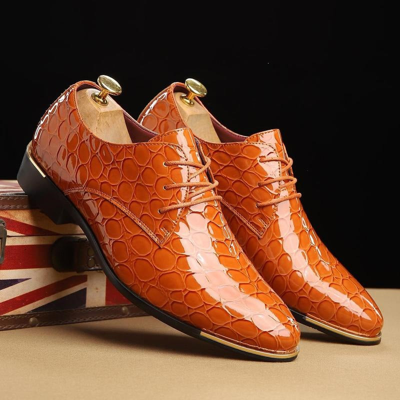 Mens Soft Sole Wedding Shoes Grooms Leather Shoes