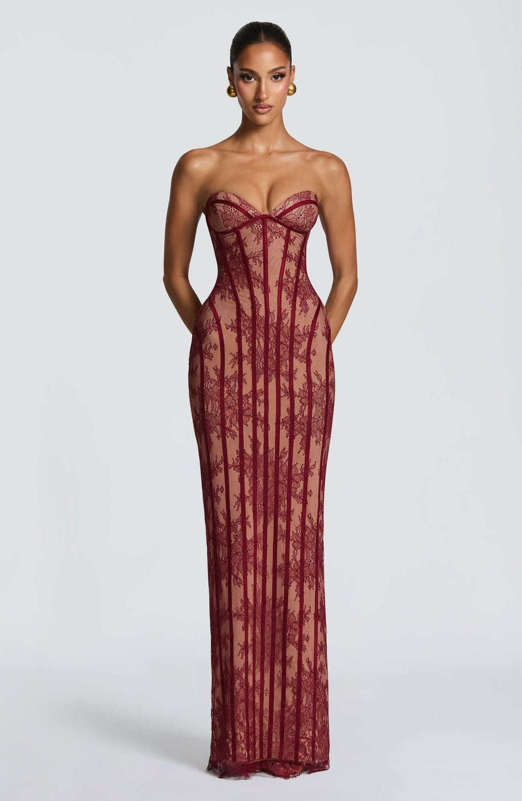 Womens Lace Bodycon Evening Dress