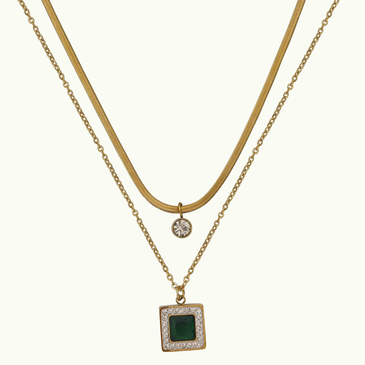 Double-layer gem pendant