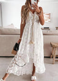 Lace Strap Maxi Solid Color Dress