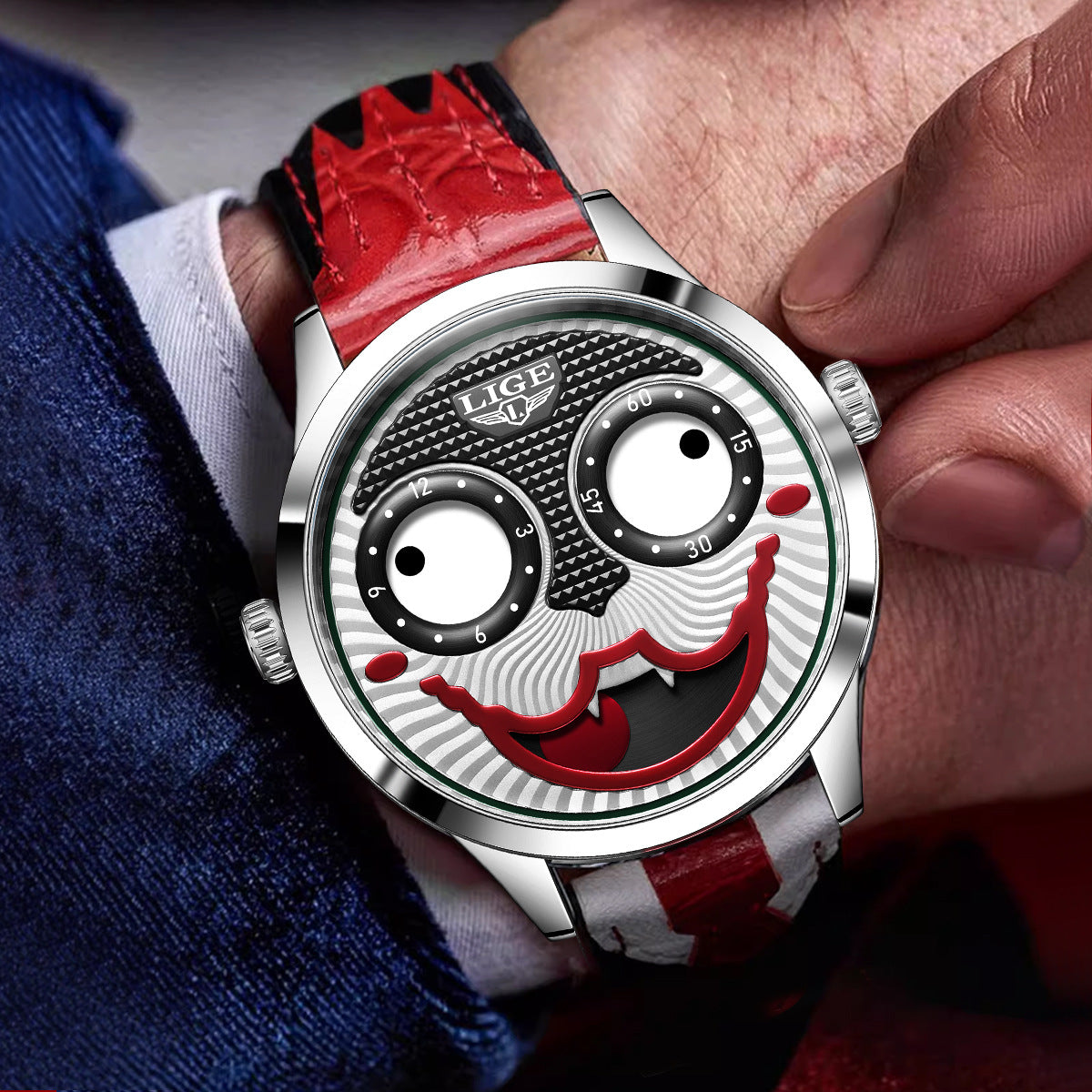Clown Fashion Waterproof Sports watch