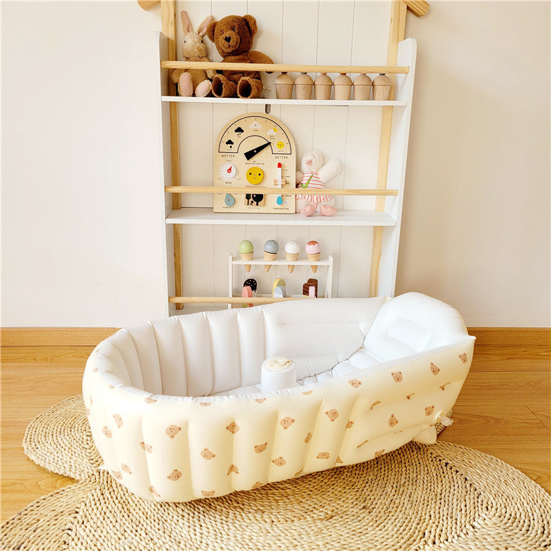 Foldable inflatable baby bathtub