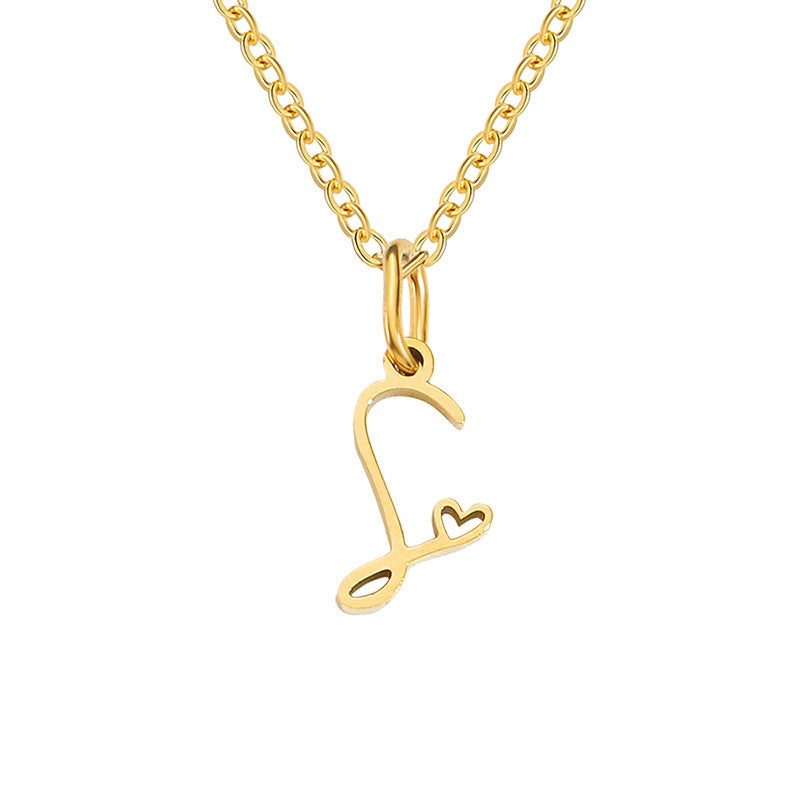 Alphabet Letter Stainless Steel Necklace