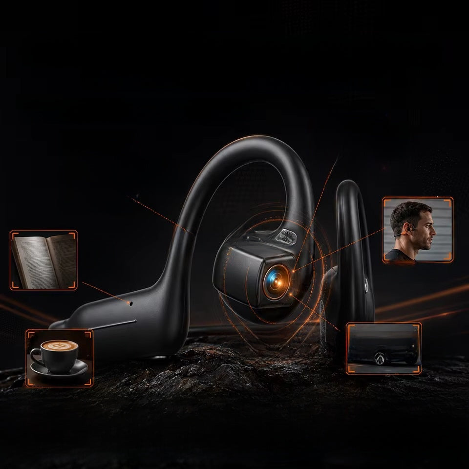Smart Bone Conduction Bluetooth Headset with Camera