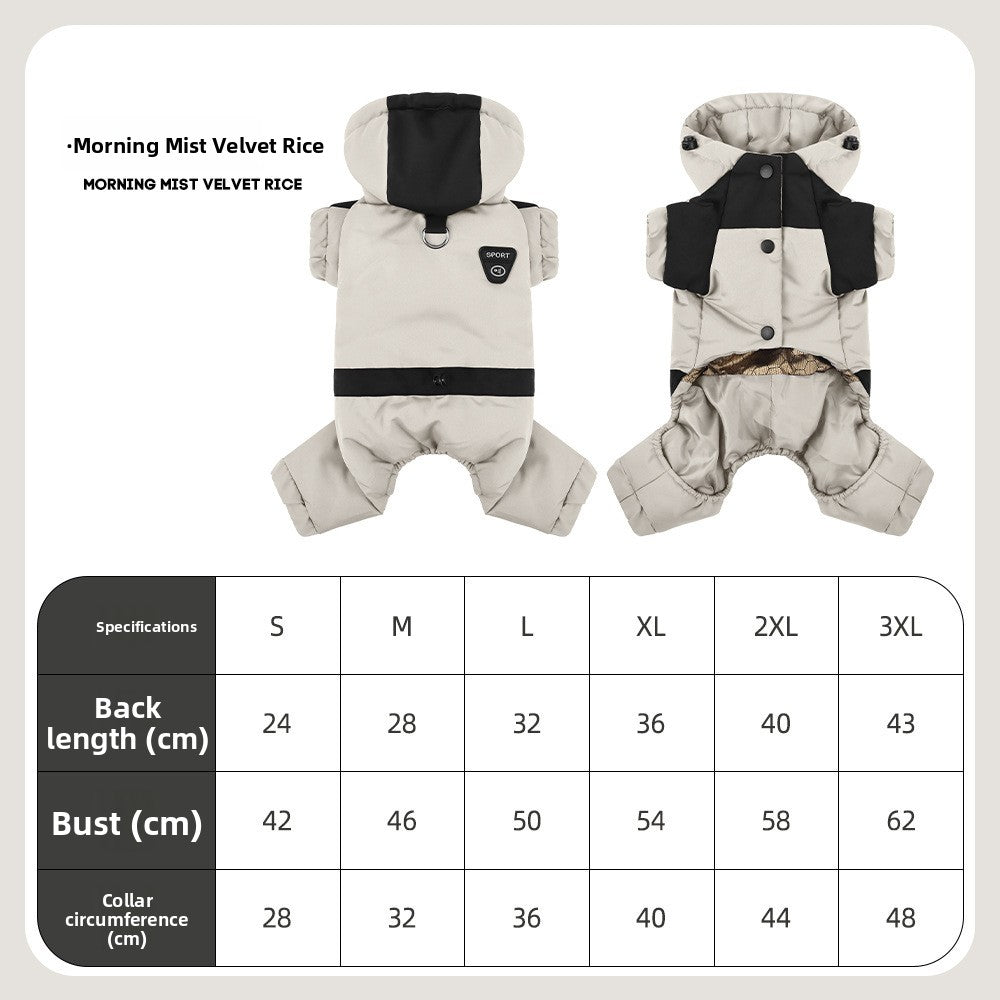 Dog Four-Legged Warm Jacket with Hood