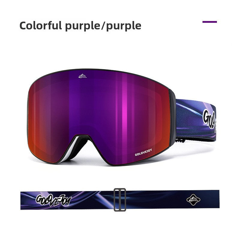 Magnetic Double-Layer Anti-Fog Ski Goggles