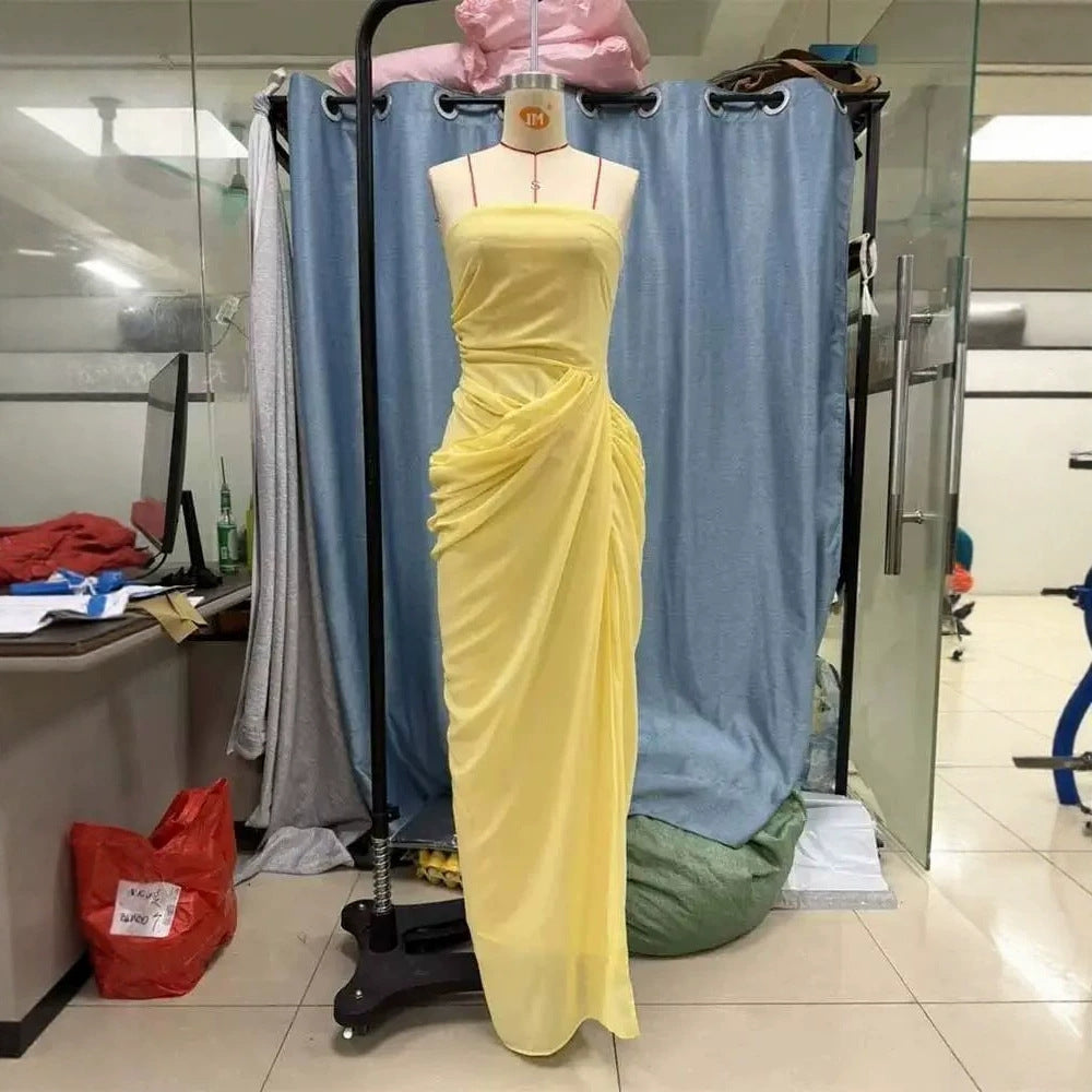 Solid Color Strapless Sleeveless Dress