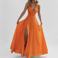 Elegant V-Neck Backless Long Dress