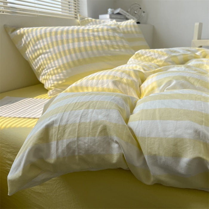 Washed Cotton Double-Layer Yarn Bedding Four-Piece Set