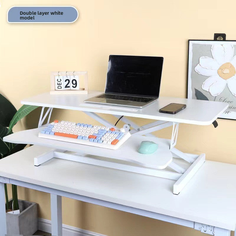 Pneumatic desktop computer desk