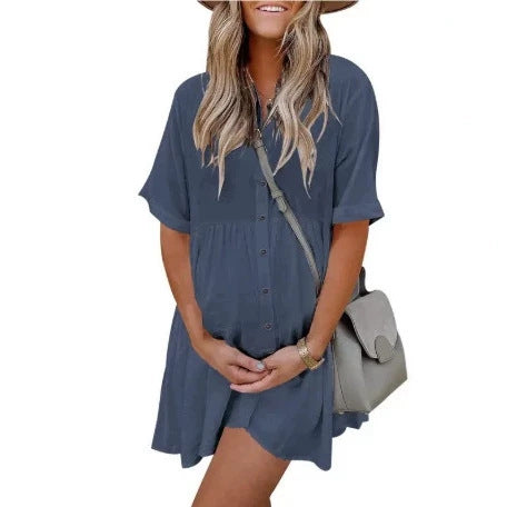 Womens Loose Fit Shirt Dress