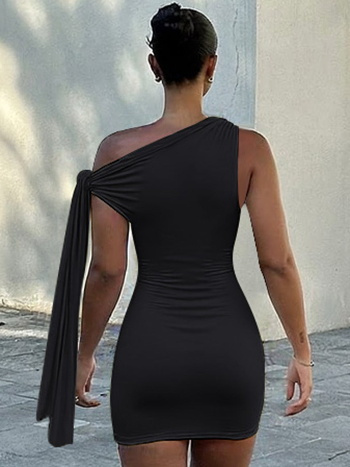 Women's Summer Sleeveless One-Shoulder Bodycon Dress